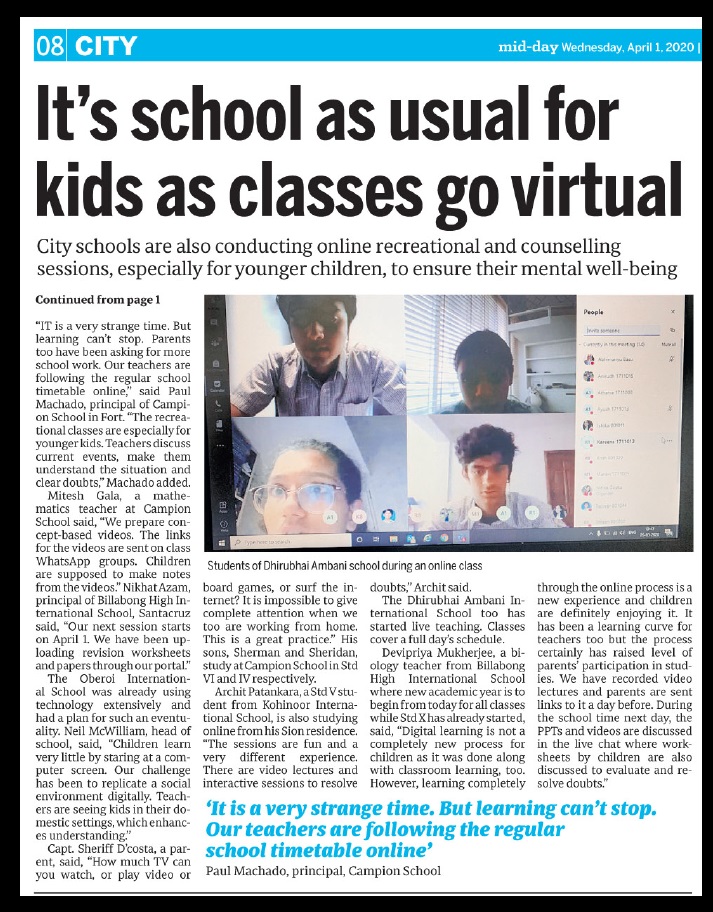 Children learn online, Midday, 01-04-2020-2