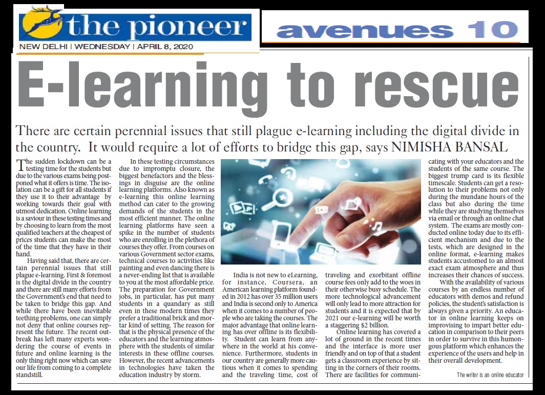 e-learning to rescue The Pioneer, 08-04-020