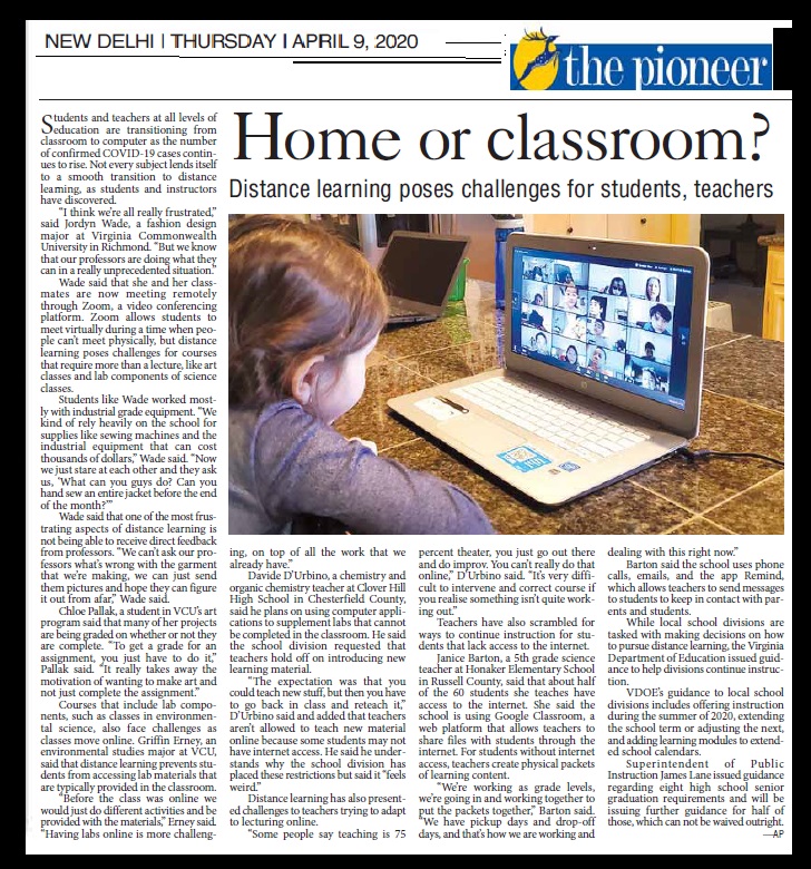 Learning from home, Tribune, 09-04-2020